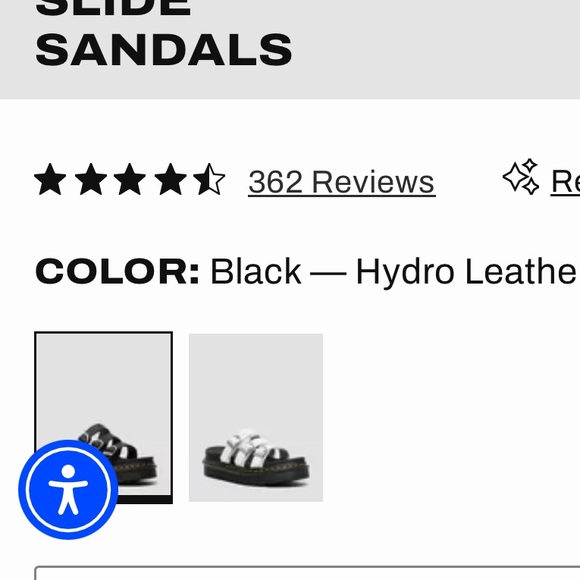 Dr. Martins Blair Leather Buckle Slides in Hydro Leather Black Womens Size 11 - Picture 9 of 13